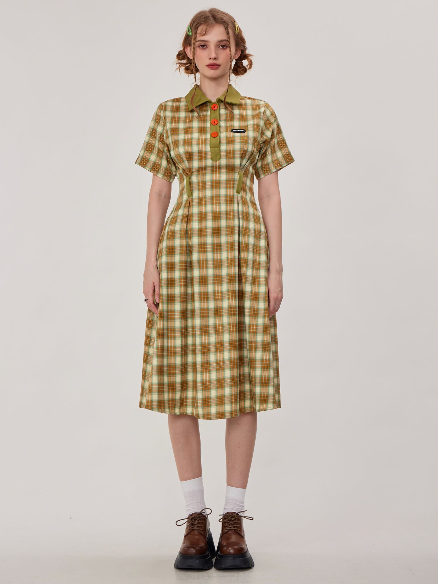 Polo Color Plaid Dress ZZF0258