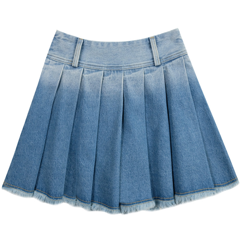 Gradient Pleated Skirt ZZF0119