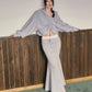 Shearled Cropped Hoodie / Mermaid Long Skirt IMC0037
