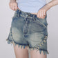 Cut Frill Denim Shorts ZZF0222