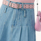 Pleated Denim Skirt ZZF0155