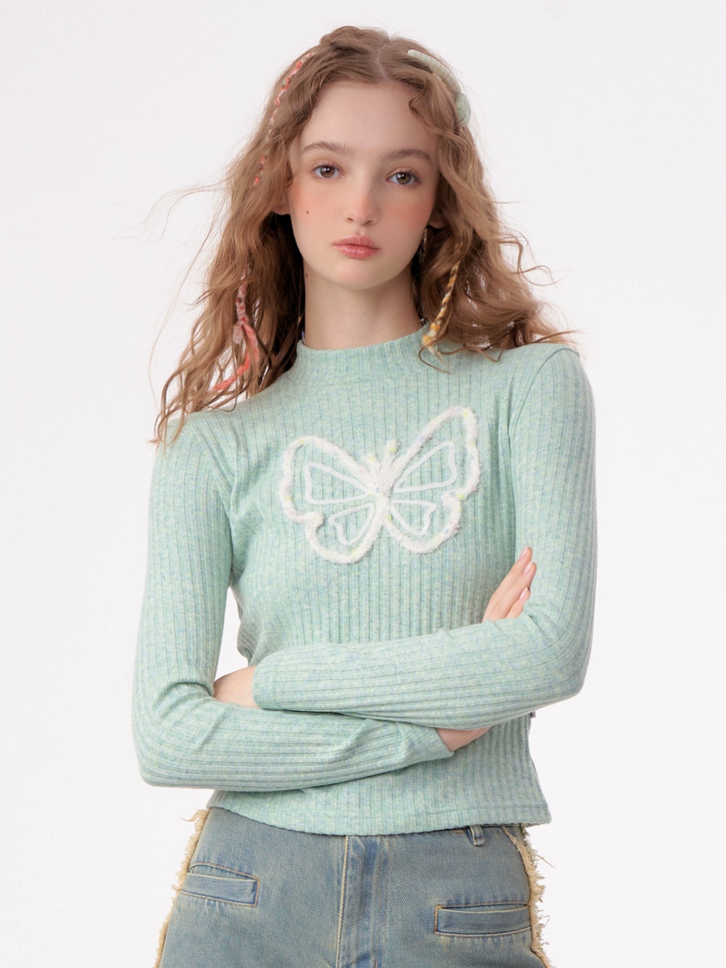 Butterfly Half Turtleneck Slim Knit ZZF0282