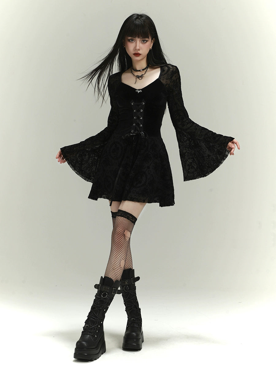 Lace Up Gothic Dress lgh0022