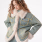 American Retro Quilted Denim Jacket ZZF0302