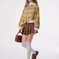 Plaid Velvet Short Fur Jacket ZZF0292