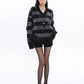 Striped Shaggy Knit Tops CCS0023