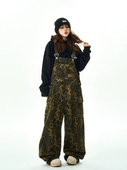 Retro Leopard Loose Overalls HGX0006