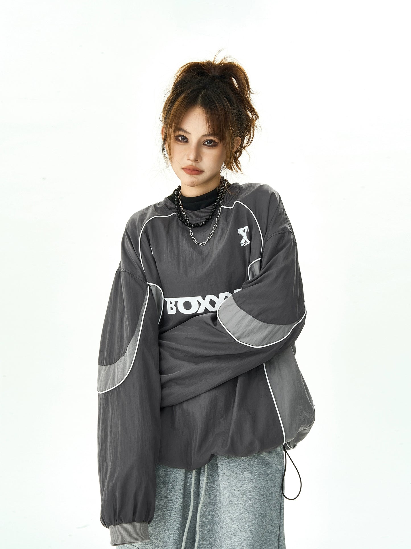 Nylon Switchover Design Pullover HGX0007