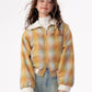 Plaid Velvet Short Fur Jacket ZZF0292