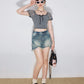 Cut Frill Denim Shorts ZZF0222