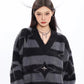 Striped Shaggy Knit Tops CCS0023