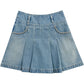 Denim Pleated Skirt ZZF0112