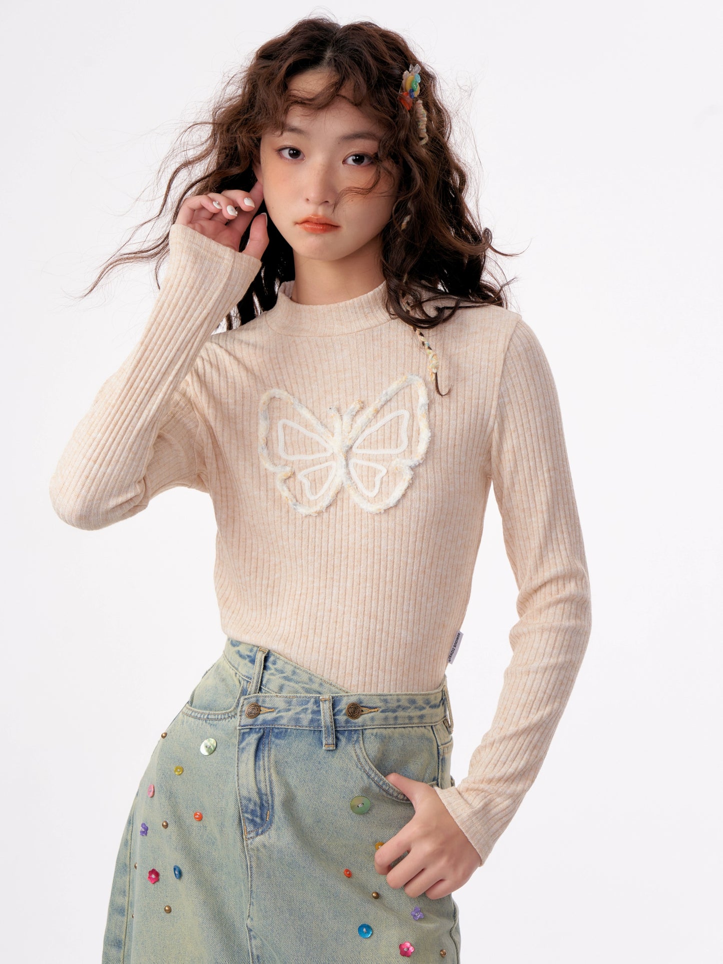 Butterfly Half Turtleneck Slim Knit ZZF0282