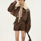 Boa Leather Short Jacket＆Leather Pants MAM0008
