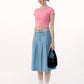 Pleated Denim Skirt ZZF0155